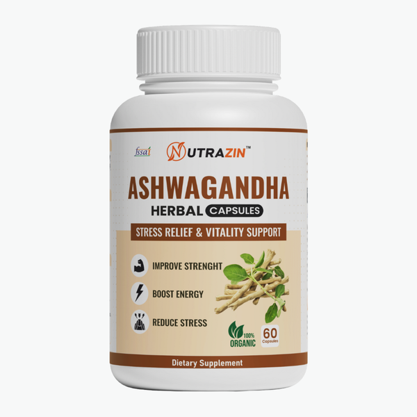 Nutrazin Ashwagandha Capsules for Stress Relief, Energy Boost & Vitality Support