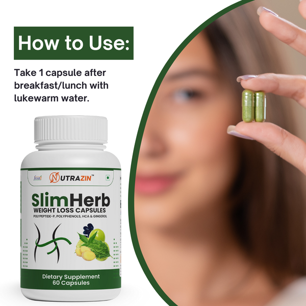 Nutrazin SlimHerb Capsules for Weight Loss, Fat Burn, Metabolism & Appetite Control