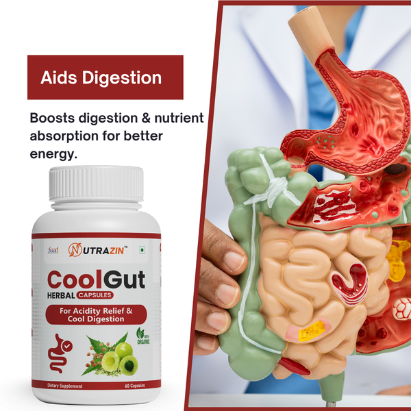 Nutrazin CoolGut Capsules | Herbal Acidity Relief & Cool Digestion Support