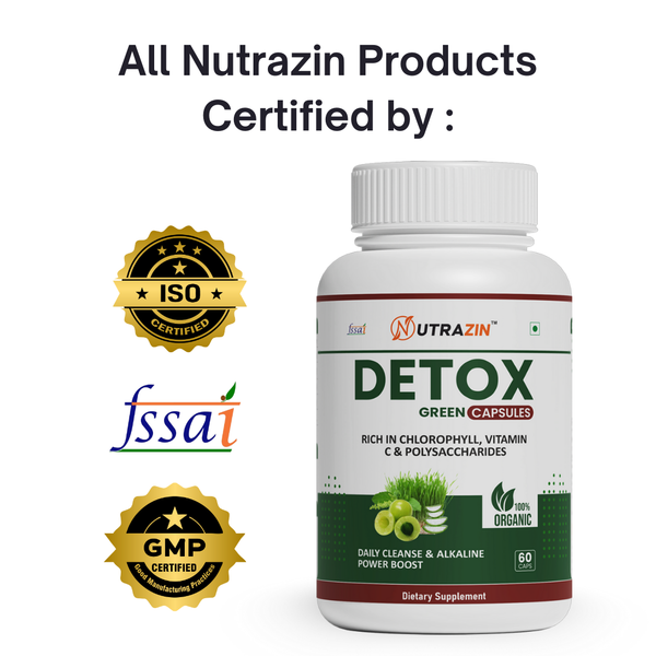 Nutrazin Detox Green Capsules for Daily Cleanse, Alkaline Balance & Natural Detox Support