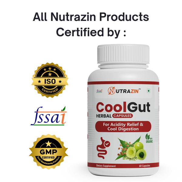 Nutrazin CoolGut Capsules | Herbal Acidity Relief & Cool Digestion Support
