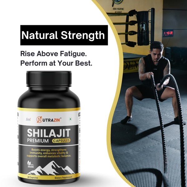 Nutrazin Shilajit Premium Capsules for Energy, Strength, Vitality & Wellness