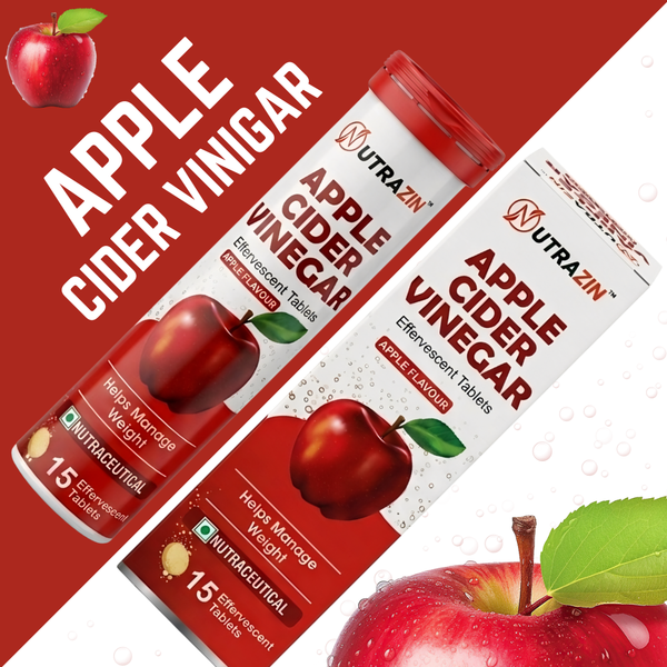 Apple Cider Vinegar Effervescent Tablets Apple Flavour | Daily Wellness Supplement | 15 Tablets
