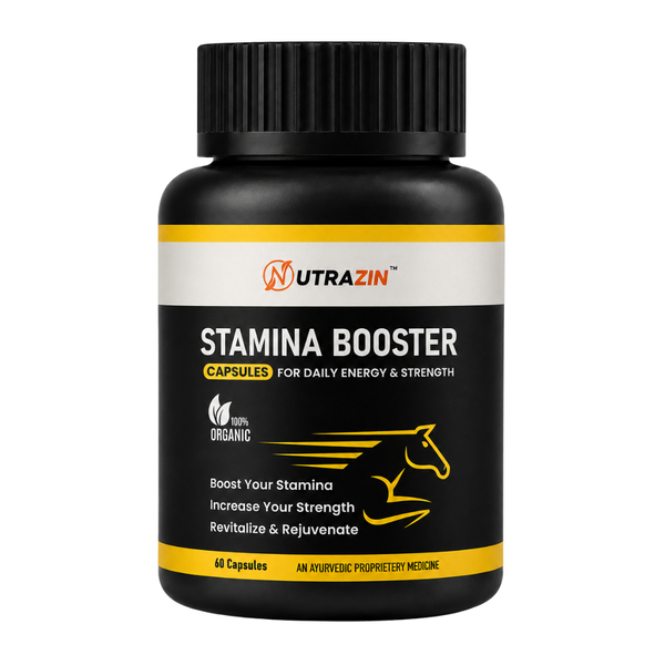 Stamina Booster Capsules for Daily Energy & Strength | Ayurvedic Herbal Supplement | 60 Capsules