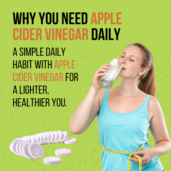 Apple Cider Vinegar Moringa Effervescent Tablets | Green Apple Flavour | 750mg ACV | 15 Tablets