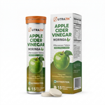 Apple Cider Vinegar Moringa Effervescent Tablets | Green Apple Flavour | 750mg ACV | 15 Tablets