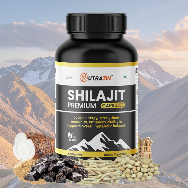 Nutrazin Shilajit Premium Capsules for Energy, Strength, Vitality & Wellness