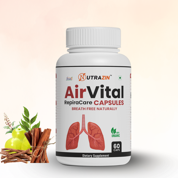 Nutrazin AirVital Capsules for Lung Detox, Easy Breathing, Immunity & Respiratory Wellness Support
