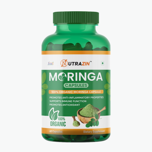 Nutrazin Organic Moringa Capsules | 100% Pure Moringa Leaf Extract for Immunity, Energy & Antioxidant Support