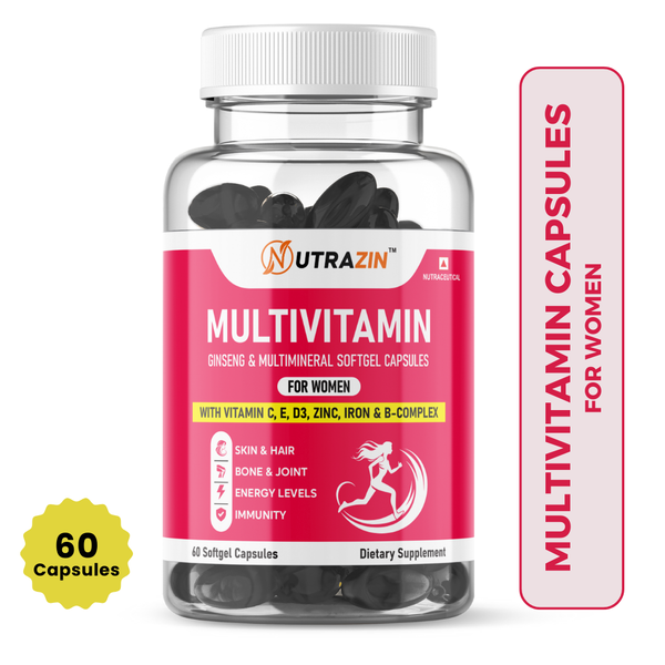 Nutrazin Multivitamin for Women | Ginseng, Multimineral & Softgel Capsules 1000 mg