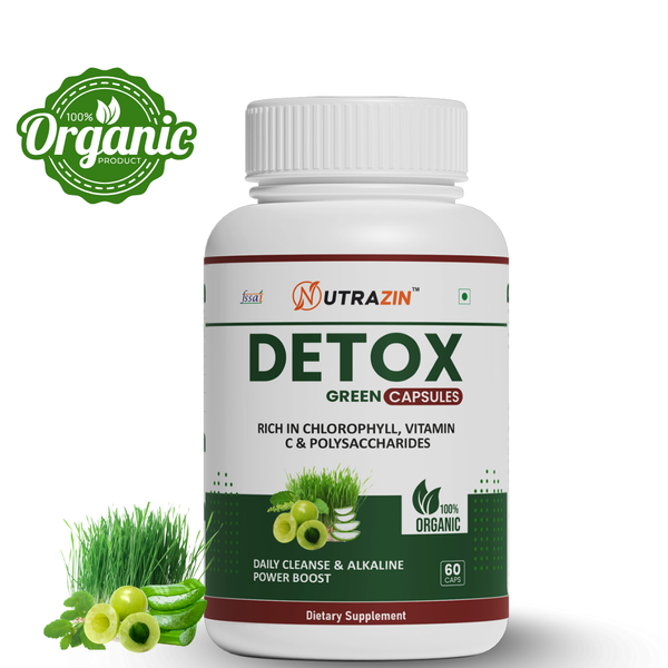 Nutrazin Detox Green Capsules for Daily Cleanse, Alkaline Balance & Natural Detox Support