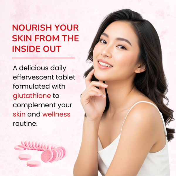 Glutathione Effervescent Tablets Strawberry Flavour | Antioxidant Supplement for Glowing Skin | 15 Tablets