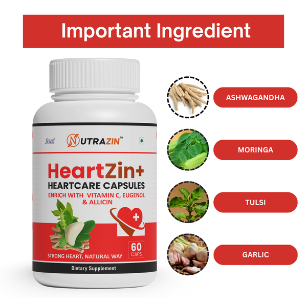 Nutrazin HeartZin+ Capsules | Daily Wellness Support | 60 Capsules