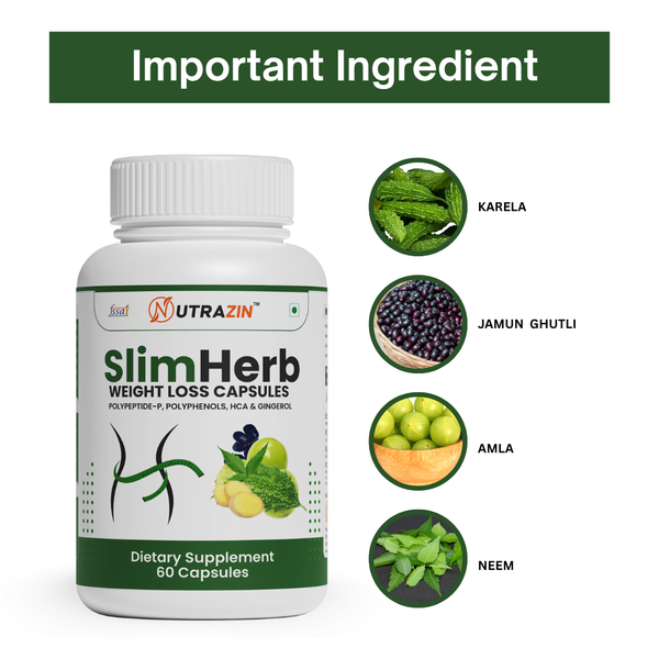 Nutrazin SlimHerb Capsules for Weight Loss, Fat Burn, Metabolism & Appetite Control