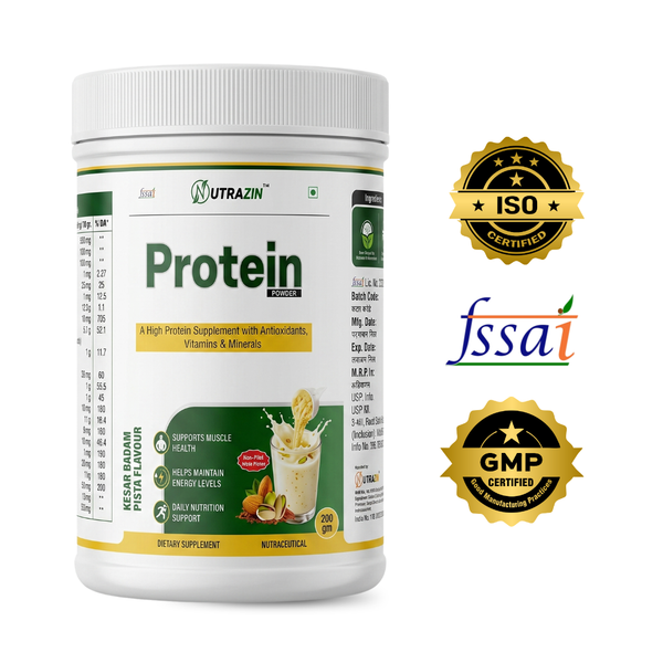 High Protein Powder Kesar Badam Pista Flavour | Vitamins, Minerals & Antioxidants | Daily Nutrition | 200g
