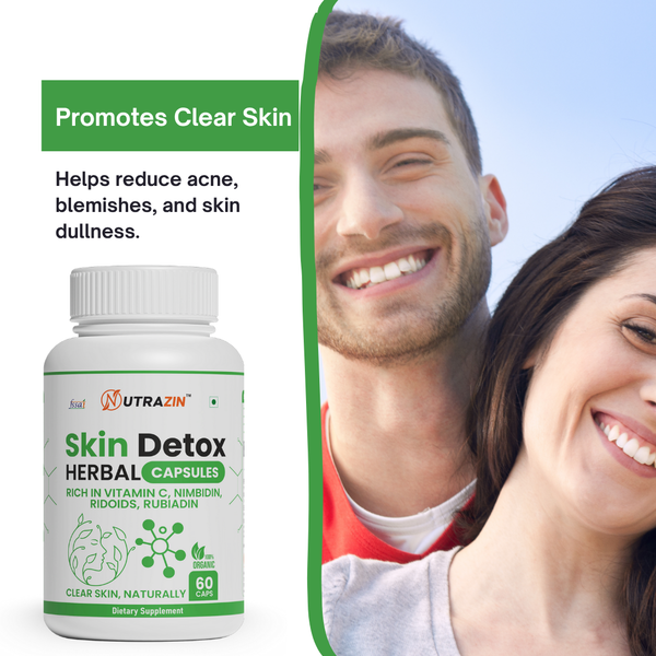 Nutrazin Skin Detox Capsules for Clear Skin, Acne Control & Natural Glow Support