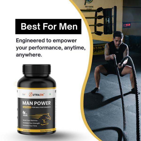 Nutrazin Men Power Capsules | Organic Stamina & Strength Support for Men | Performance & Energy Booster