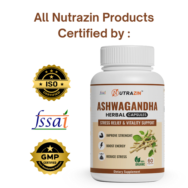 Nutrazin Ashwagandha Capsules for Stress Relief, Energy Boost & Vitality Support