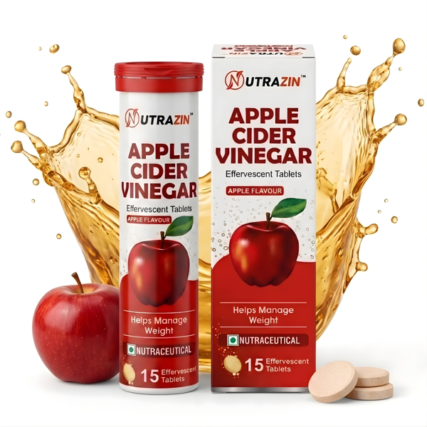 Apple Cider Vinegar Effervescent Tablets Apple Flavour | Daily Wellness Supplement | 15 Tablets