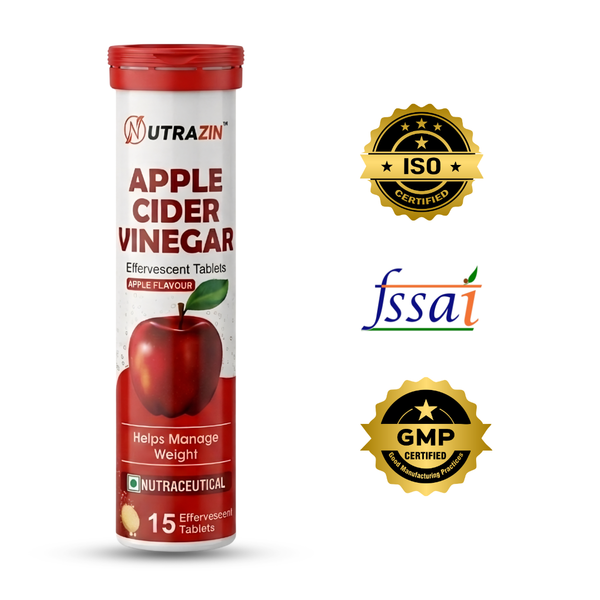 Apple Cider Vinegar Effervescent Tablets Apple Flavour | Daily Wellness Supplement | 15 Tablets