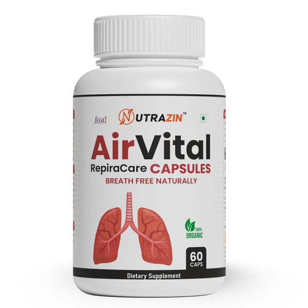 Nutrazin AirVital Capsules for Lung Detox, Easy Breathing, Immunity & Respiratory Wellness Support