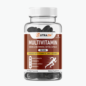 Nutrazin Multivitamin for Men | Ginseng & Multimineral Softgels for Strength, Energy & Immunity