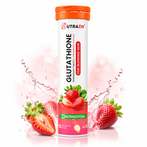 Glutathione Effervescent Tablets Strawberry Flavour | Antioxidant Supplement for Glowing Skin | 15 Tablets
