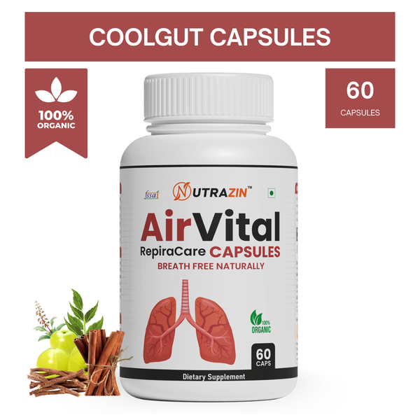 Nutrazin AirVital Capsules for Lung Detox, Easy Breathing, Immunity & Respiratory Wellness Support