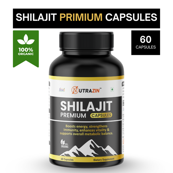 Nutrazin Shilajit Premium Capsules for Energy, Strength, Vitality & Wellness