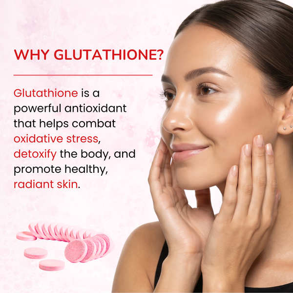 Glutathione Effervescent Tablets Strawberry Flavour | Antioxidant Supplement for Glowing Skin | 15 Tablets
